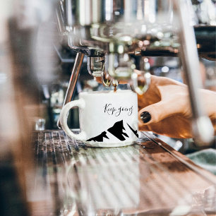 Modern Black Keep Going Simple Espresso Cup