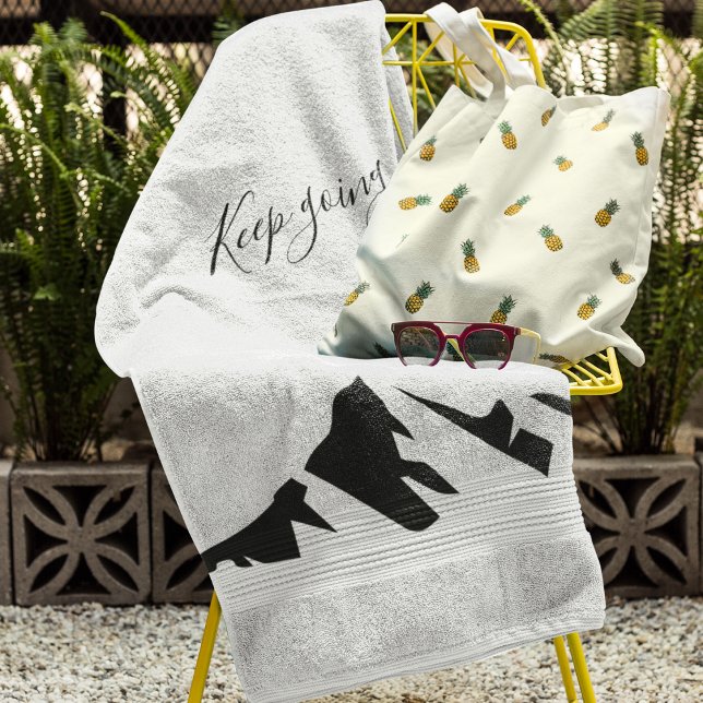 Modern Black Keep Going Simple Hand Towel (Creator Uploaded)