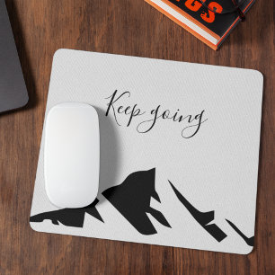 Modern Black Keep Going Simple Mouse Mat