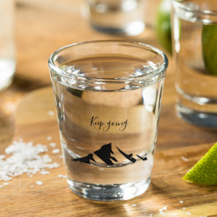 Modern Black Keep Going Simple Shot Glass