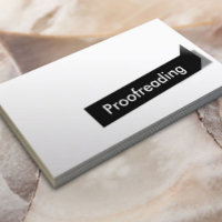 Modern Black Label Proofreading Business Card