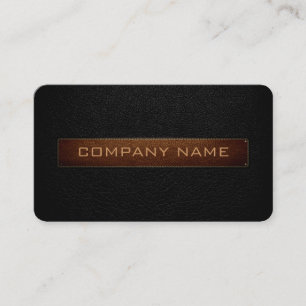 Modern Black Leather Look Business Card