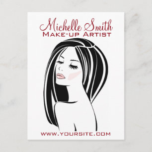 Modern Black Light Pink Chic Eyelash Makeup Artist Postcard