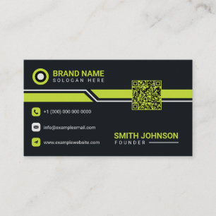 Modern Black & Lime Green Business Card Template