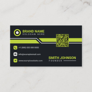 Modern Black & Lime Green Business Card Template