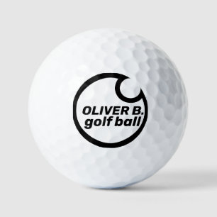 Modern Black Logo  Golf Balls