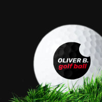 Modern Black Logo Golfer Ball