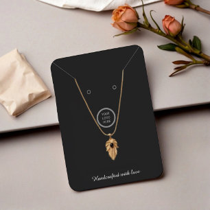 Modern Black Logo Necklace Jewellery Display Card