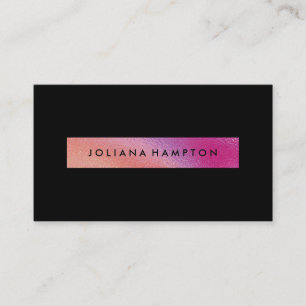 Modern Black Luxe rainbow holographic foil Business Card