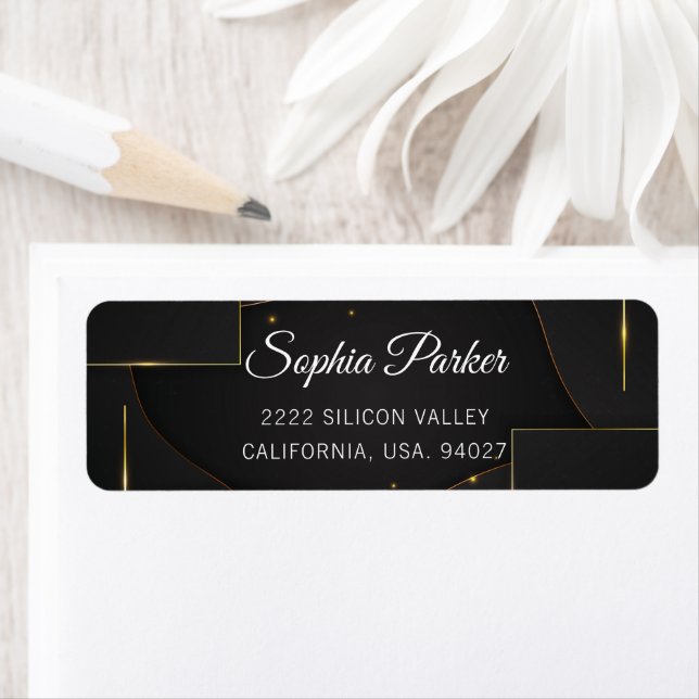 Modern Black Luxury Elegant Script Return Address (Insitu)