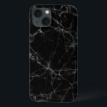Modern Black Marble Wall Pattern Print iPhone 13 Case<br><div class="desc">Elegant grey marble stone wall pattern 3 in black whit grey and white accents.</div>