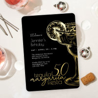 Modern Black Margarita Fiesta 50th Birthday Party