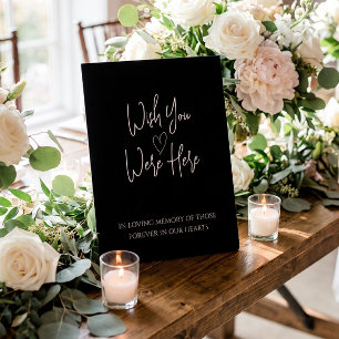 Modern Black Memorial In Loving Memory Wedding Pedestal Sign