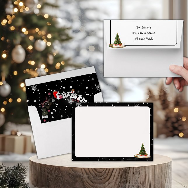 Modern Black Merry Christmas Graffiti envelope  (Creator Uploaded)