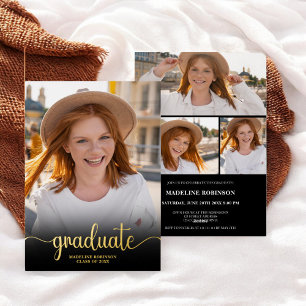 Modern Black minimal 4 Photo script Graduation