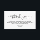 Modern black minimalism font, Birthday Thank you Enclosure Card<br><div class="desc">This is the Modern black minimalism font,  Script,  Wedding Enclosure Card. You can change the font colours,  and add your wedding details in the matching font / lettering. #TeeshaDerrick</div>