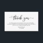 Modern black minimalism font, Birthday Thank you Enclosure Card<br><div class="desc">This is the Modern black minimalism font,  Script,  Wedding Enclosure Card. You can change the font colours,  and add your wedding details in the matching font / lettering. #TeeshaDerrick</div>