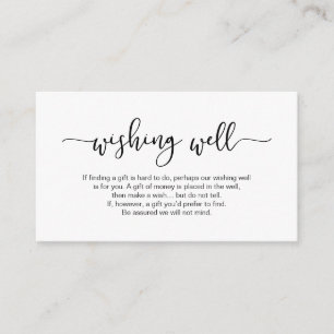 Modern black minimalism font, Wedding Wishing Well Enclosure Card