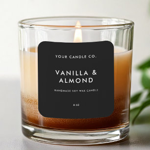 Modern Black Minimalist Candle Label
