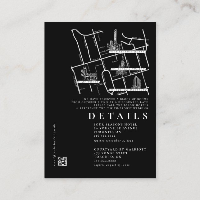 Modern Black Minimalist Details Wedding Invitation (Front)