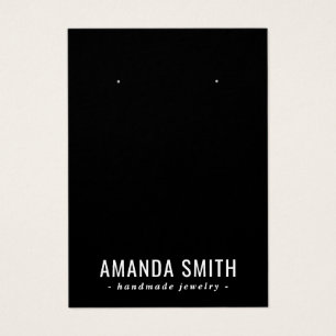 Modern black minimalist earring display card