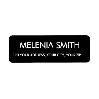 Modern black minimalist elegant return address 