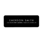 Modern black minimalist elegant return address