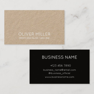 Modern Black Minimalist Kraft Consultant Business Card