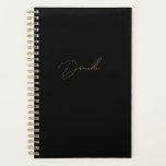 Modern Black Minimalist & Luxury Gold Calligraphy Planner<br><div class="desc">The modern black and elegant gold script name planner is luxurious and chic. This beautiful gold calligraphy name planner is perfect for those who appreciate the finer things in life. So if you're looking for a planner that's both stylish and luxurious,  this is the one for you!</div>