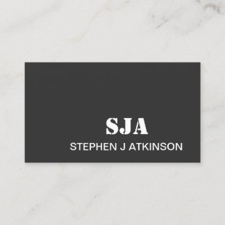 Modern Black Minimalist Professional Initials Business Card