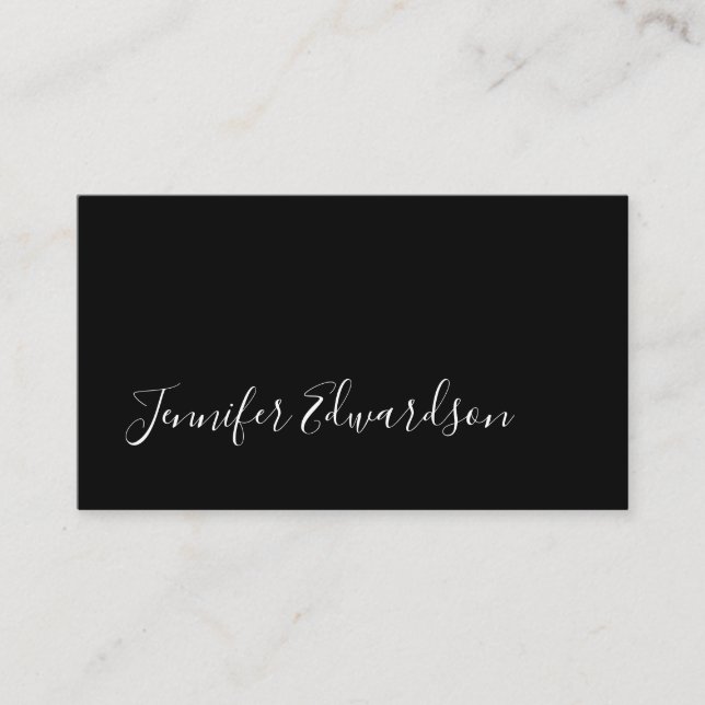 Modern black minimalist professional simple business card (Front)