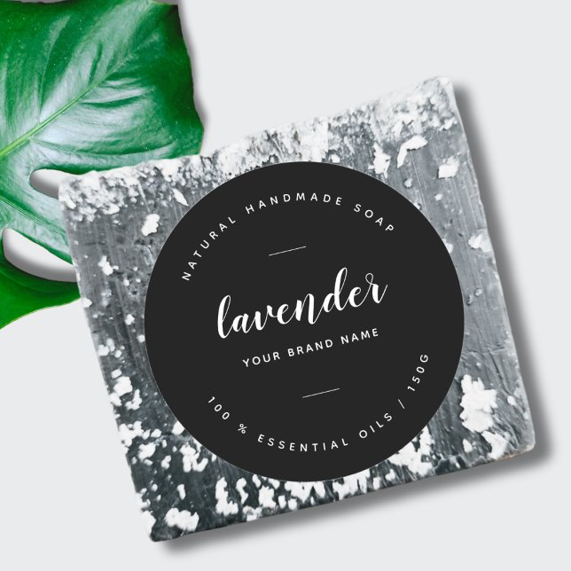Modern black minimalist soap label  (Creator Uploaded)
