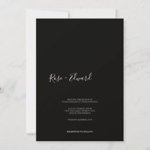 Modern Black Minimalist Typography Wedding Invitation