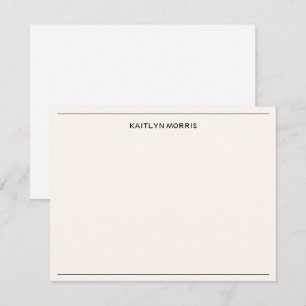 Modern Black Monogram Casual Ultra Pale Orange Card