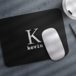 Modern black monogram name personalised mouse mat<br><div class="desc">Man monogram and name create your own mousepad template in simple black and white. You can change background and text colours by selecting customise option. It can be a special gift for a boyfriend,  husband,  son,  dad,  groom,  best man for a birthday,  wedding,  Christmas,  or graduation.</div>
