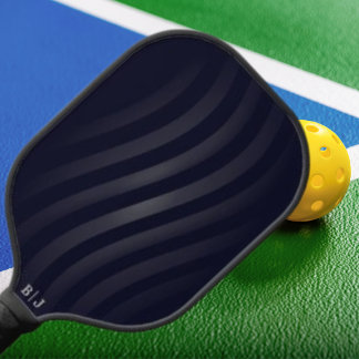 Modern Black Monogram | Retro Geometric Pickleball Paddle