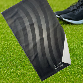 Modern Black Monogram | Retro Geometric Sports  Hand Towel