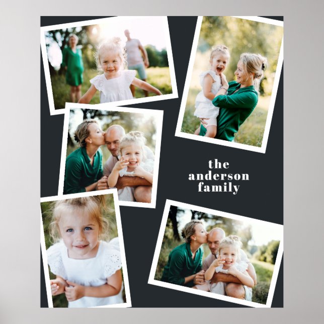 Modern black multi photo family home decor (Front)