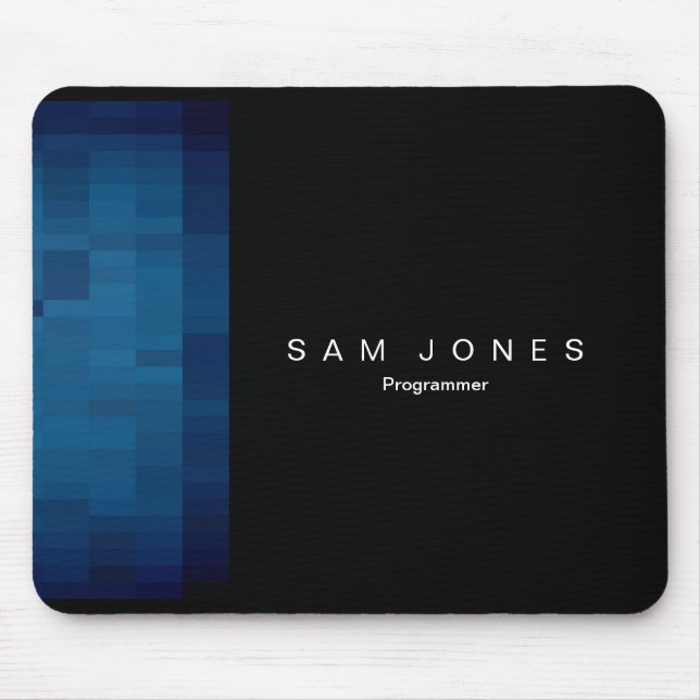 Modern Black N Blue Pixel Mouse Mat (Front)