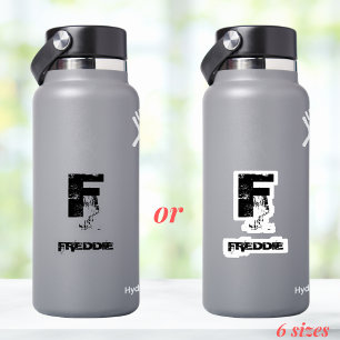 Modern Black Name Distressed Water Bottle Tumbler