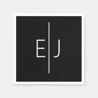 Modern Black Name Initials 