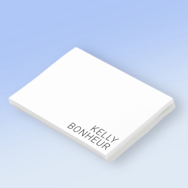 Modern Black Name on White Post-it Notes (Creator Uploaded)