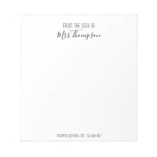 Modern Black Name Script From The Desk Of  Notepad