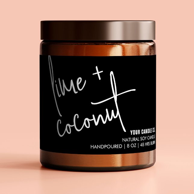 Modern Black Natural Candle / Soap Product Label (Creator Uploaded)
