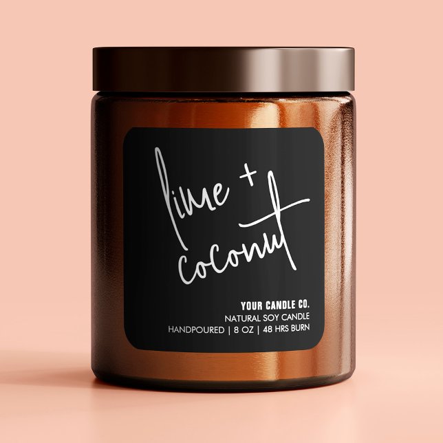 Modern Black Natural Candle / Soap Product Label (Creator Uploaded)