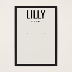 Modern Black Off White Border Earring Display Card