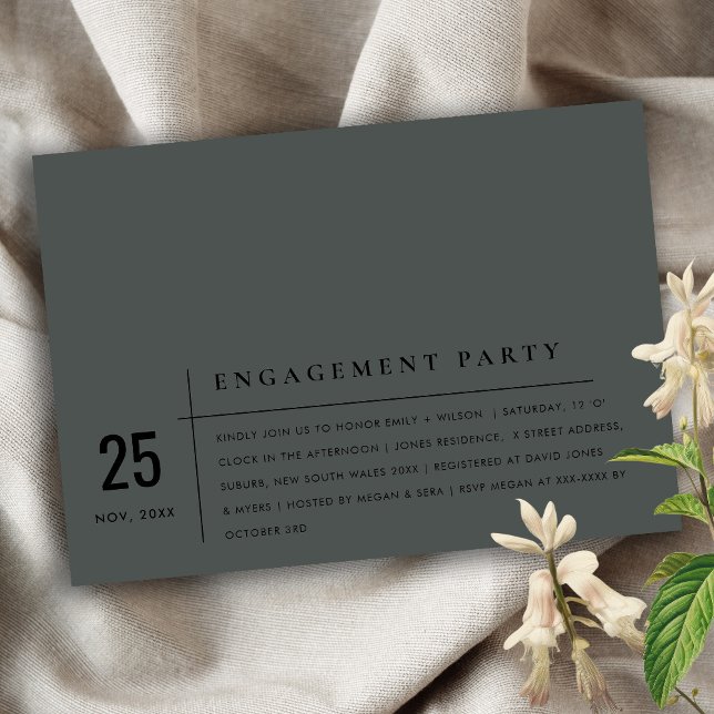 Modern Black on Black Typography Engagement  Invitation (Creator Uploaded)