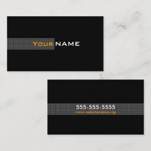 Modern Black Orange White Business Card