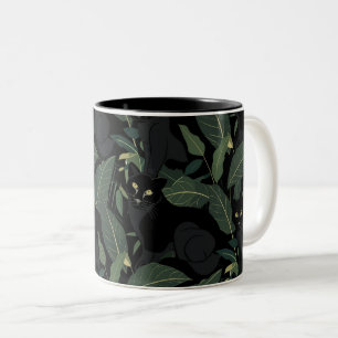 Modern black panther  Two-Tone coffee mug