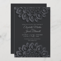Modern Black Papercut Mandala Virtual Wedding